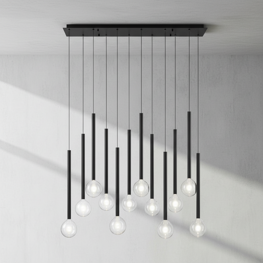 Riviko Aura Stream Linear LED Chandelier - Background Shot