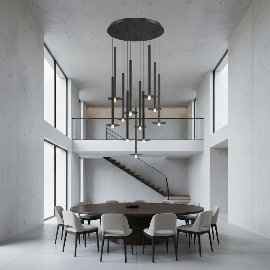 Riviko Aura Grandeur Round LED Chandelier - Background Shot