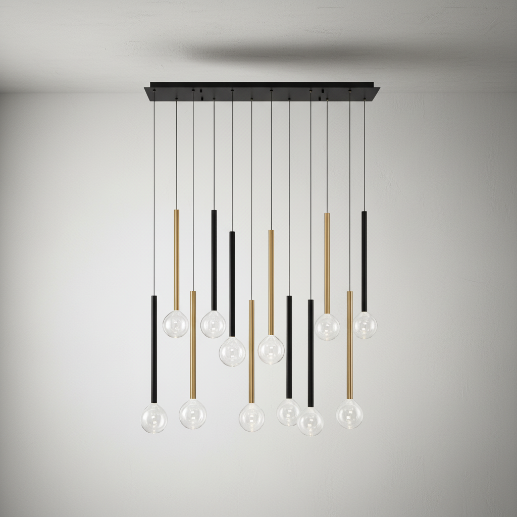 Riviko Aura Stream Linear LED Chandelier - Background Shot
