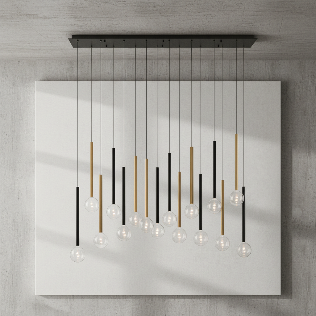 Riviko Aura Stream Linear LED Chandelier - Background Shot