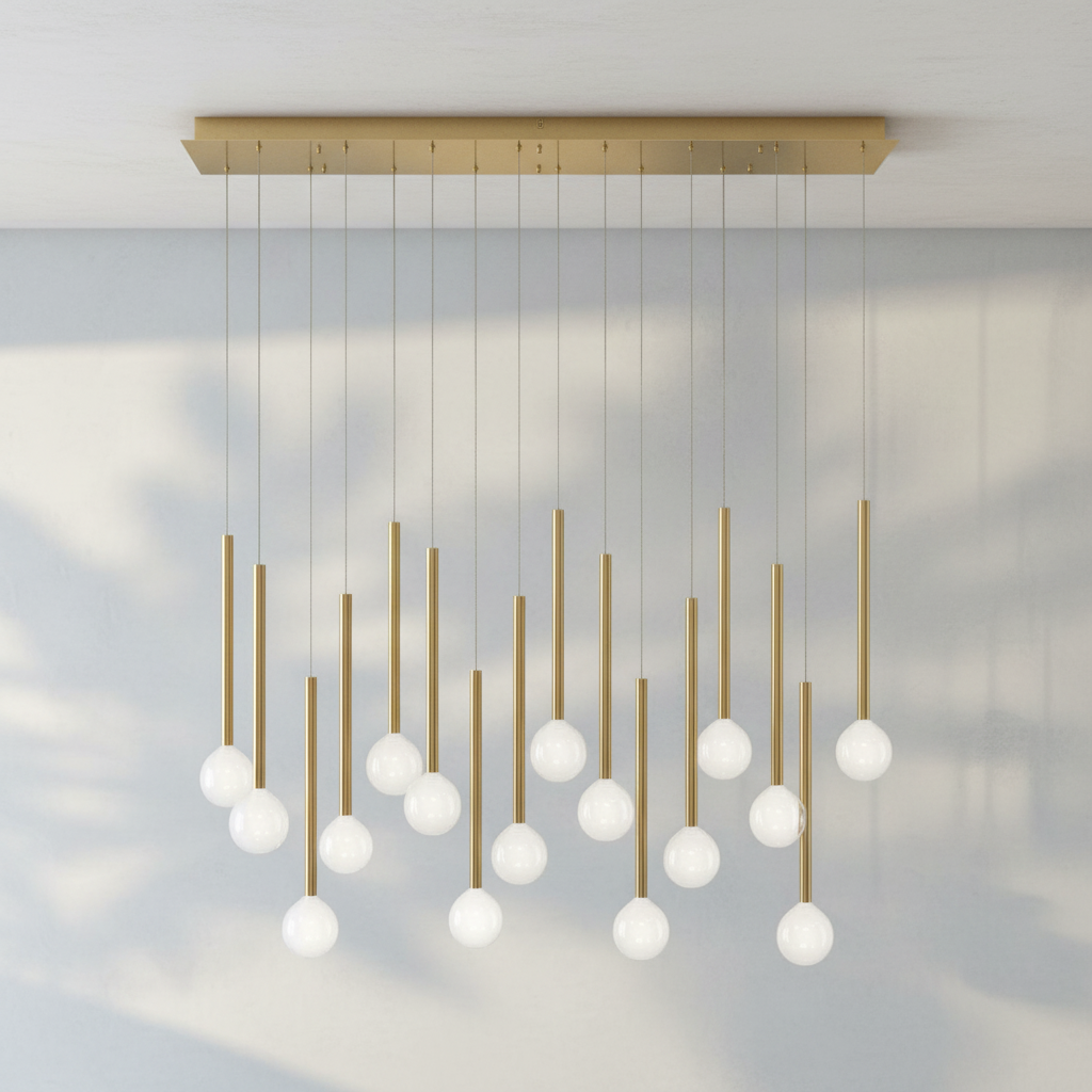 Riviko Aura Stream Linear LED Chandelier - Background Shot
