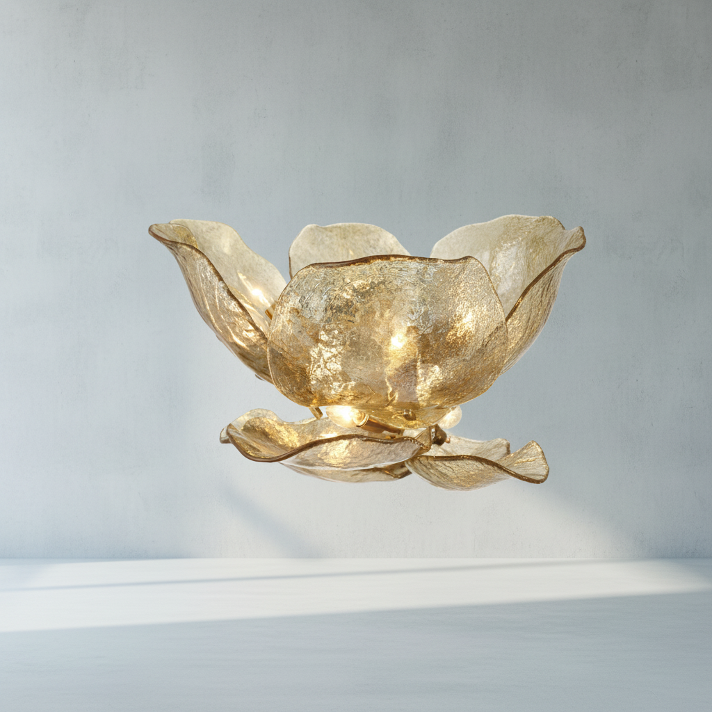 Riviko Veridian Bloom Glass Chandelier - Background Shot