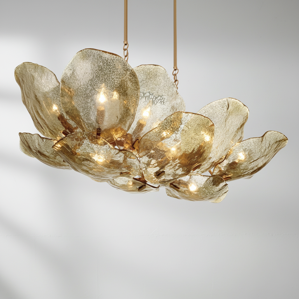 Riviko Veridian Bloom Glass Chandelier - Background Shot