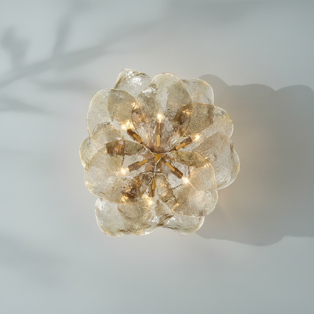 Riviko Veridian Bloom Glass Chandelier - Background Shot