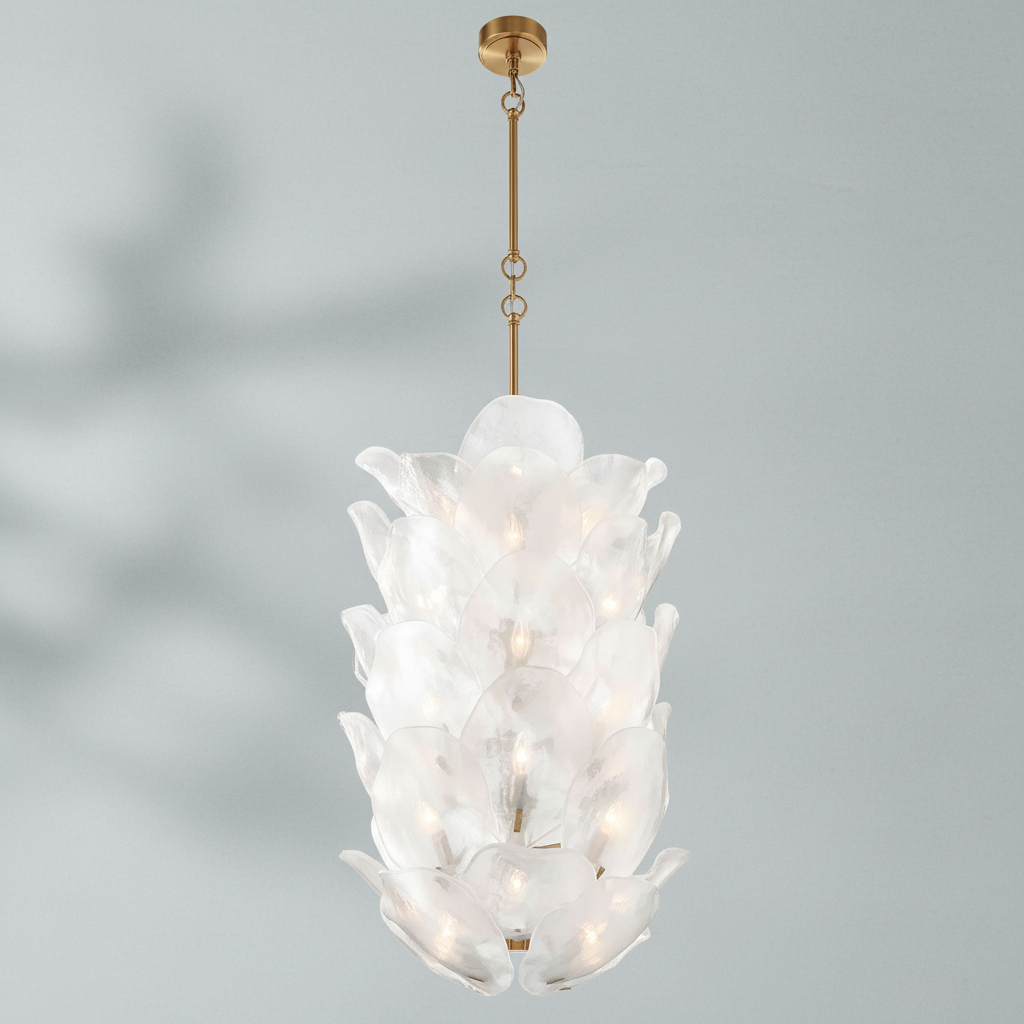 Riviko Veridian Bloom Glass Chandelier - Background Shot