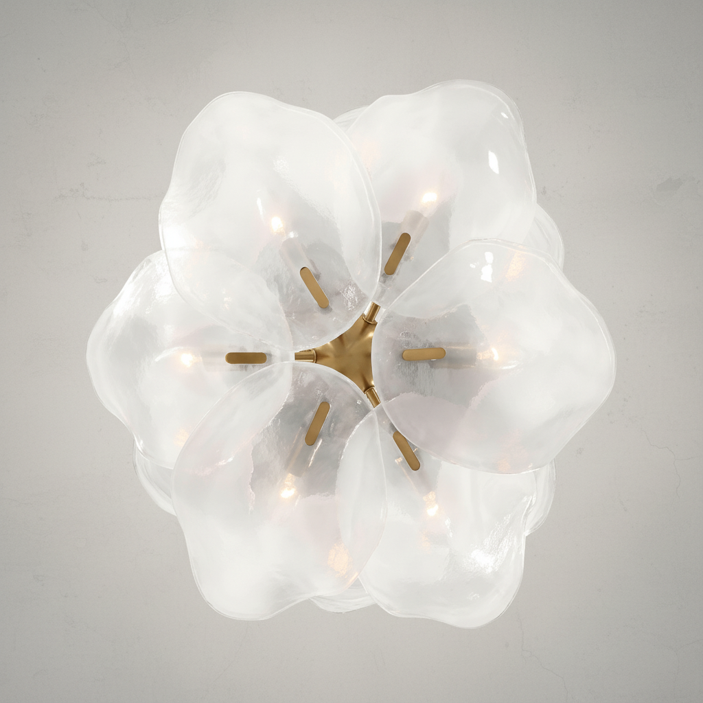Riviko Veridian Bloom Glass Chandelier - Background Shot