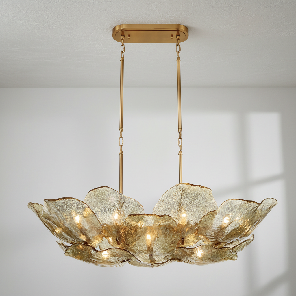 Riviko Veridian Bloom Glass Chandelier - Background Shot