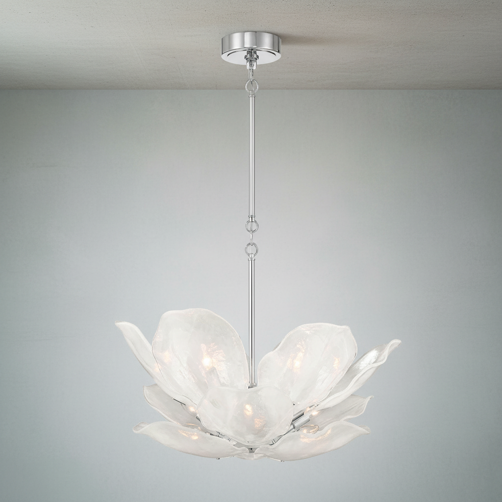 Riviko Veridian Bloom Glass Chandelier - Background Shot