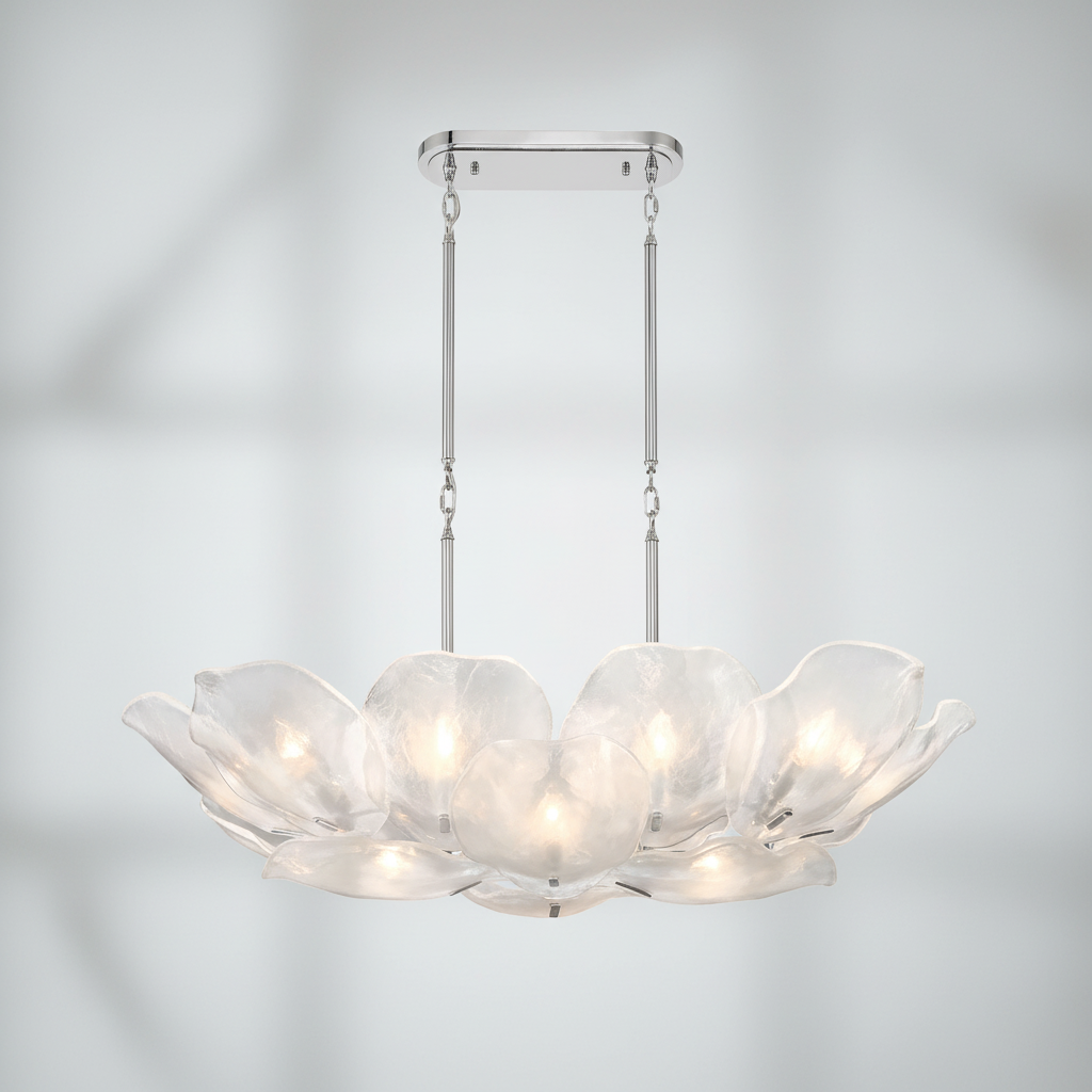 Riviko Veridian Bloom Glass Chandelier - Background Shot