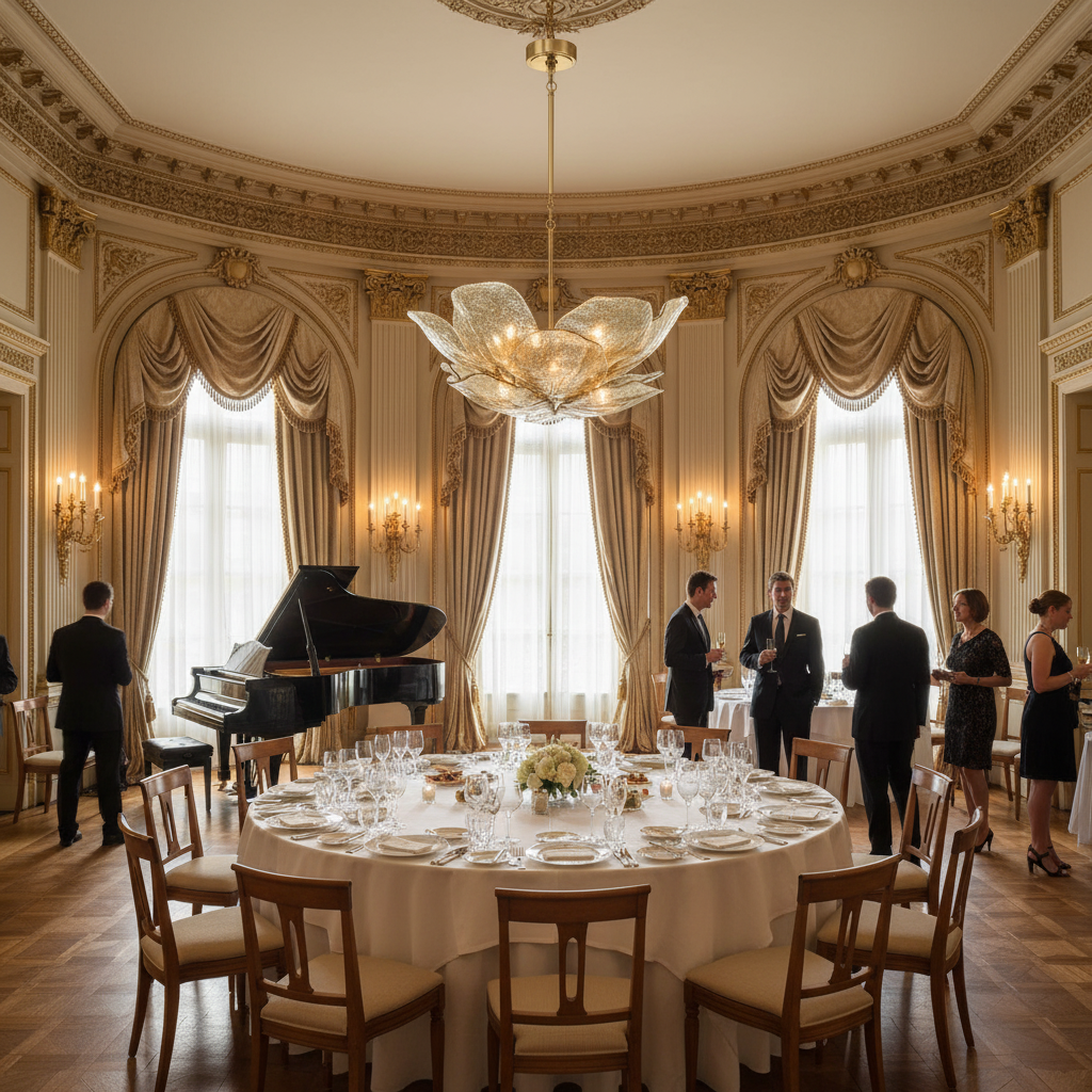 Riviko Veridian Bloom Glass Chandelier - American ballroom or formal entertaining space