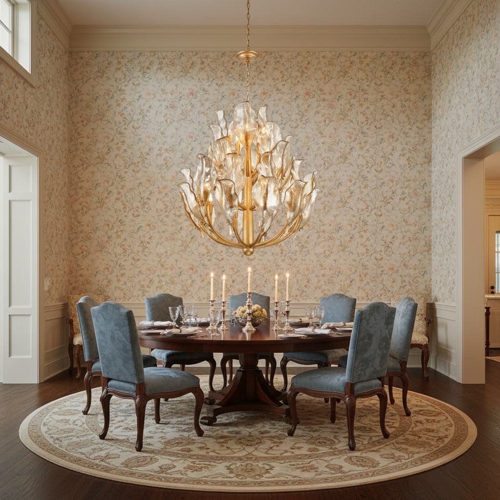 Riviko Aura Grandeur Round Chandelier - formal American dining room