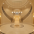 Riviko Cudor Linear LED Chandelier - grand American foyer with two-story ceiling