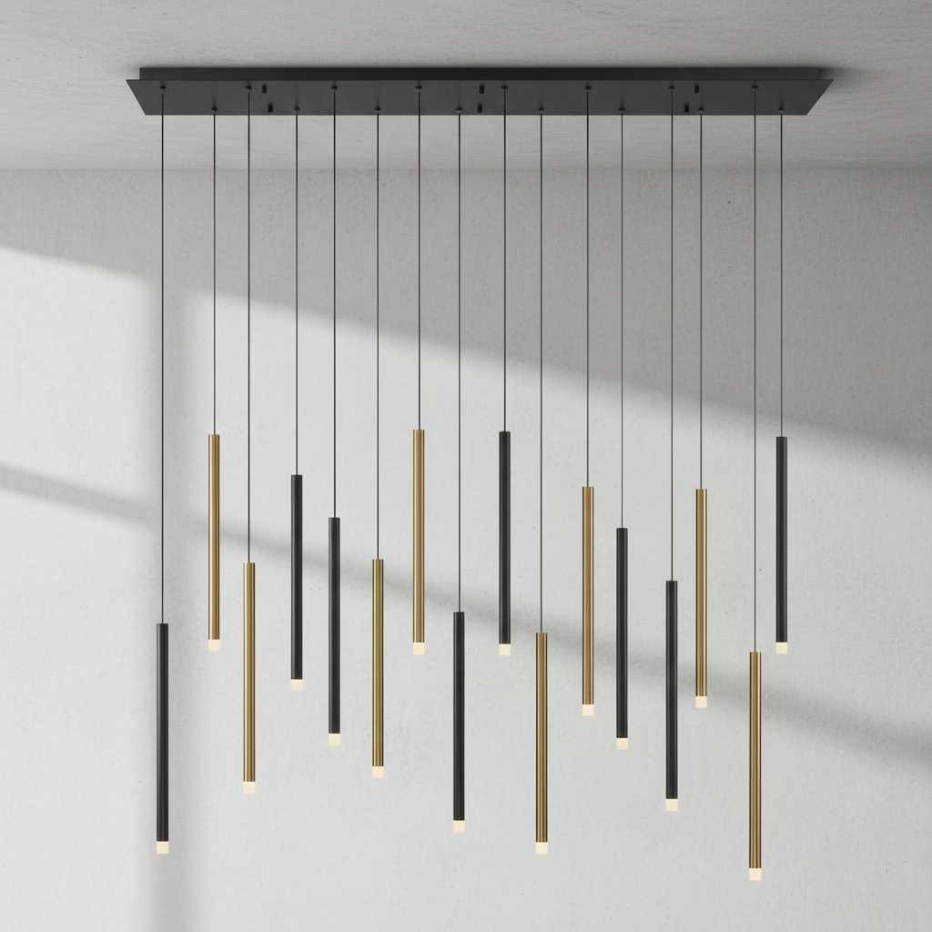 Riviko Aura Cascade Linear LED Chandelier - Background Shot