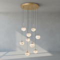 Riviko Alabaster Ovoid Cluster Round LED Chandelier - Background Shot