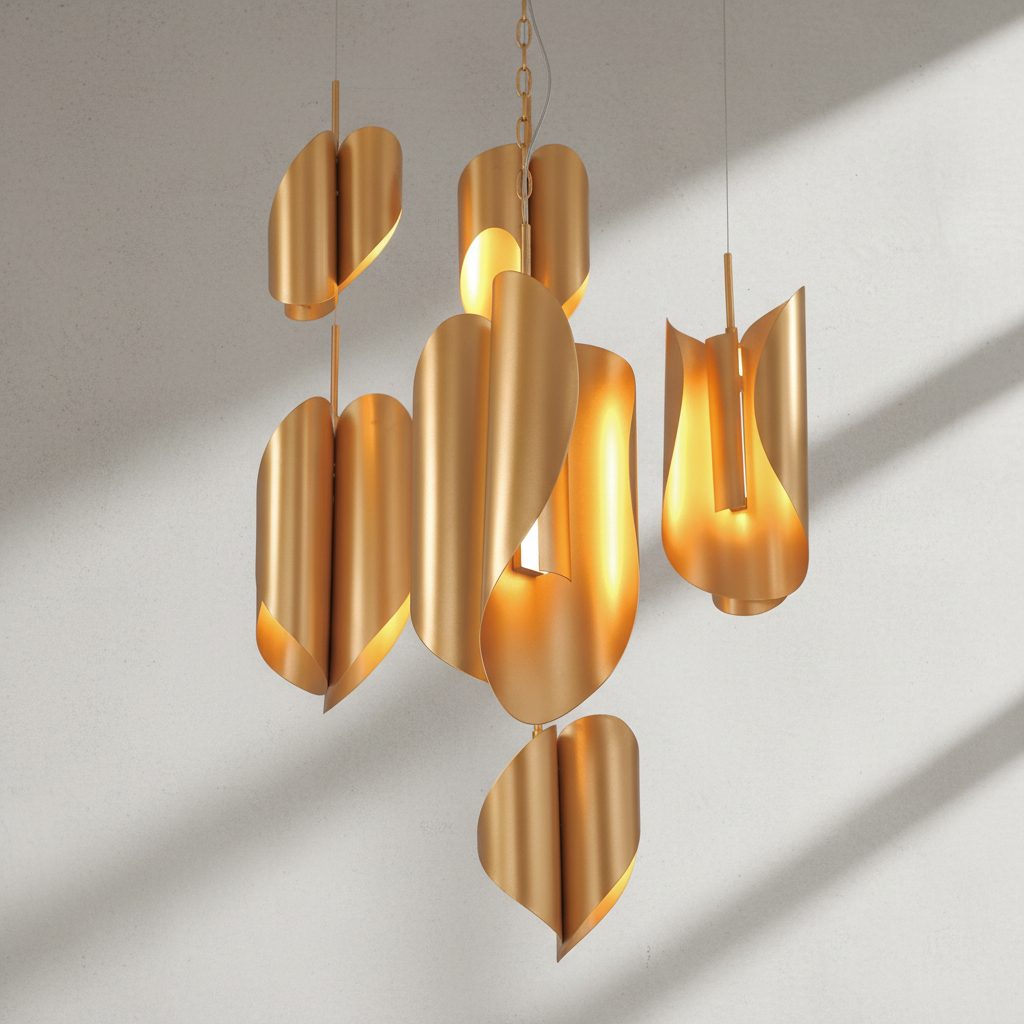 Riviko Aura Petal Oval LED Chandelier - Background Shot