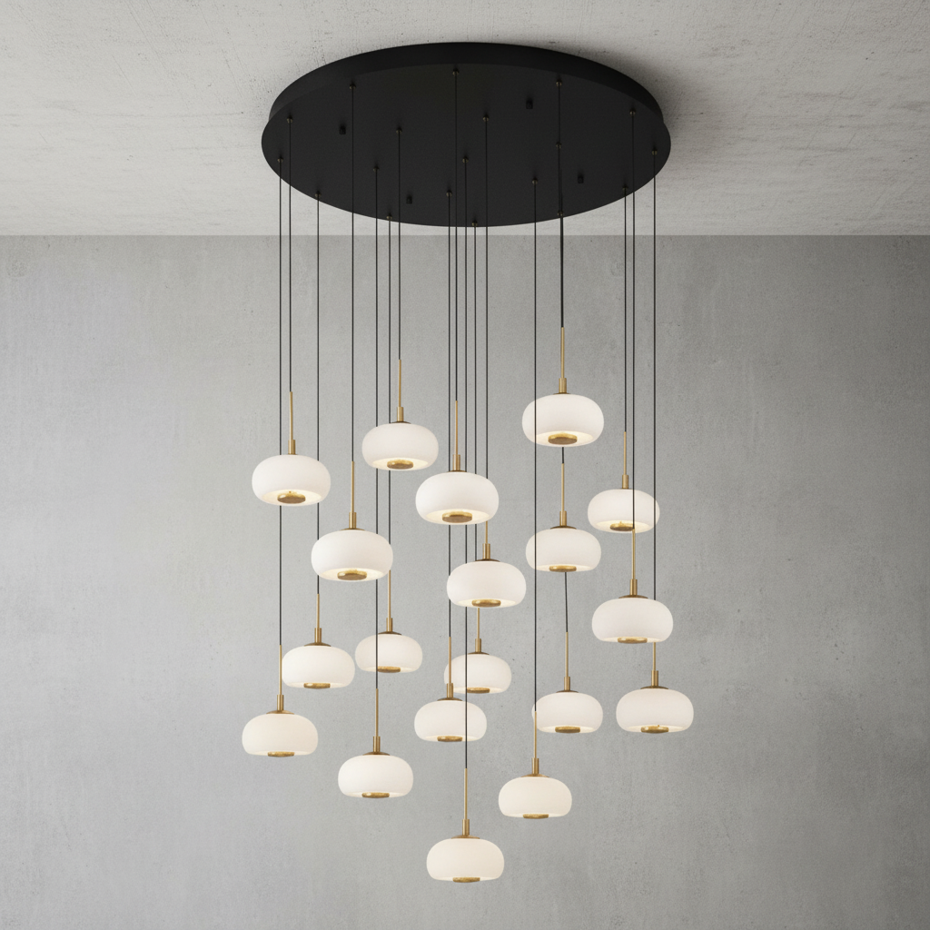 Riviko AuraSphere 19-Light Round Chandelier - Background Shot