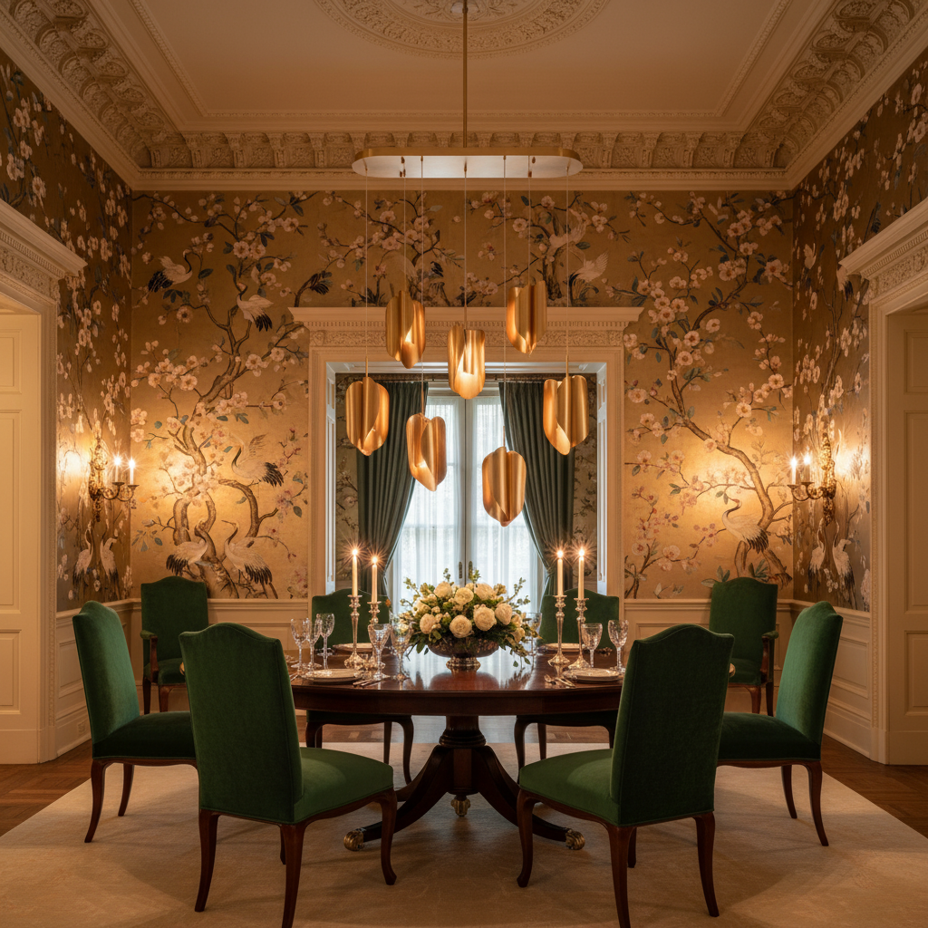 Riviko Aura Petal Oval LED Chandelier - formal American dining room
