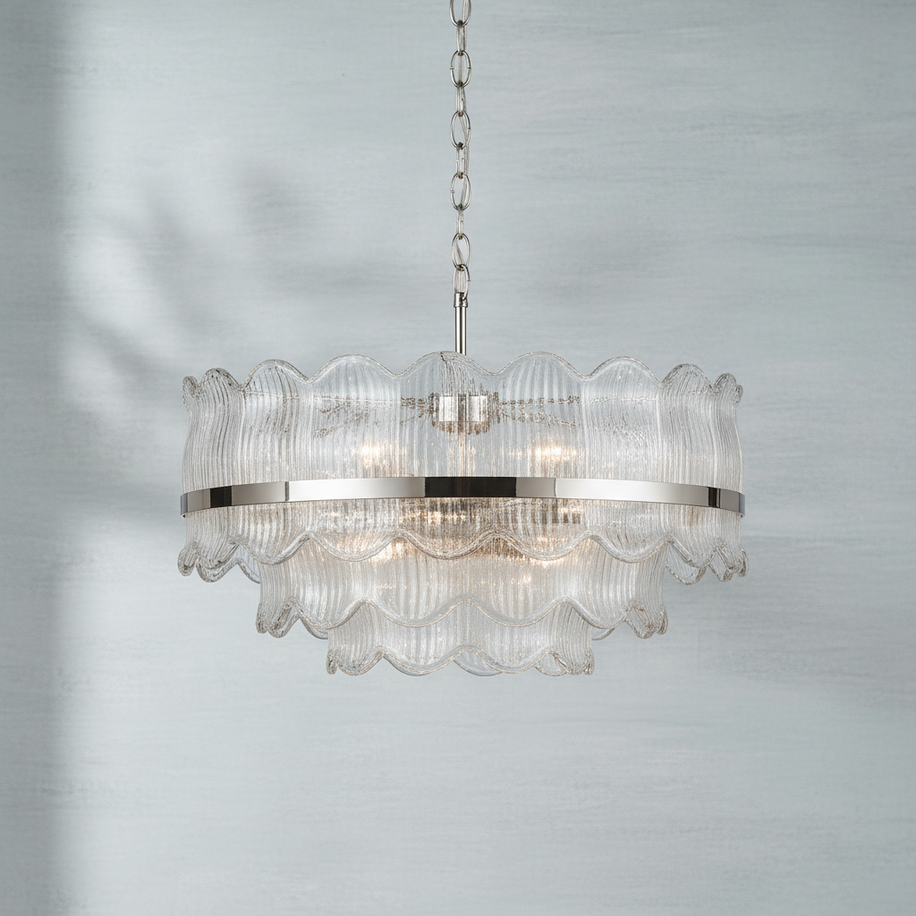 Riviko Aura Cascade Round LED Chandelier - Background Shot