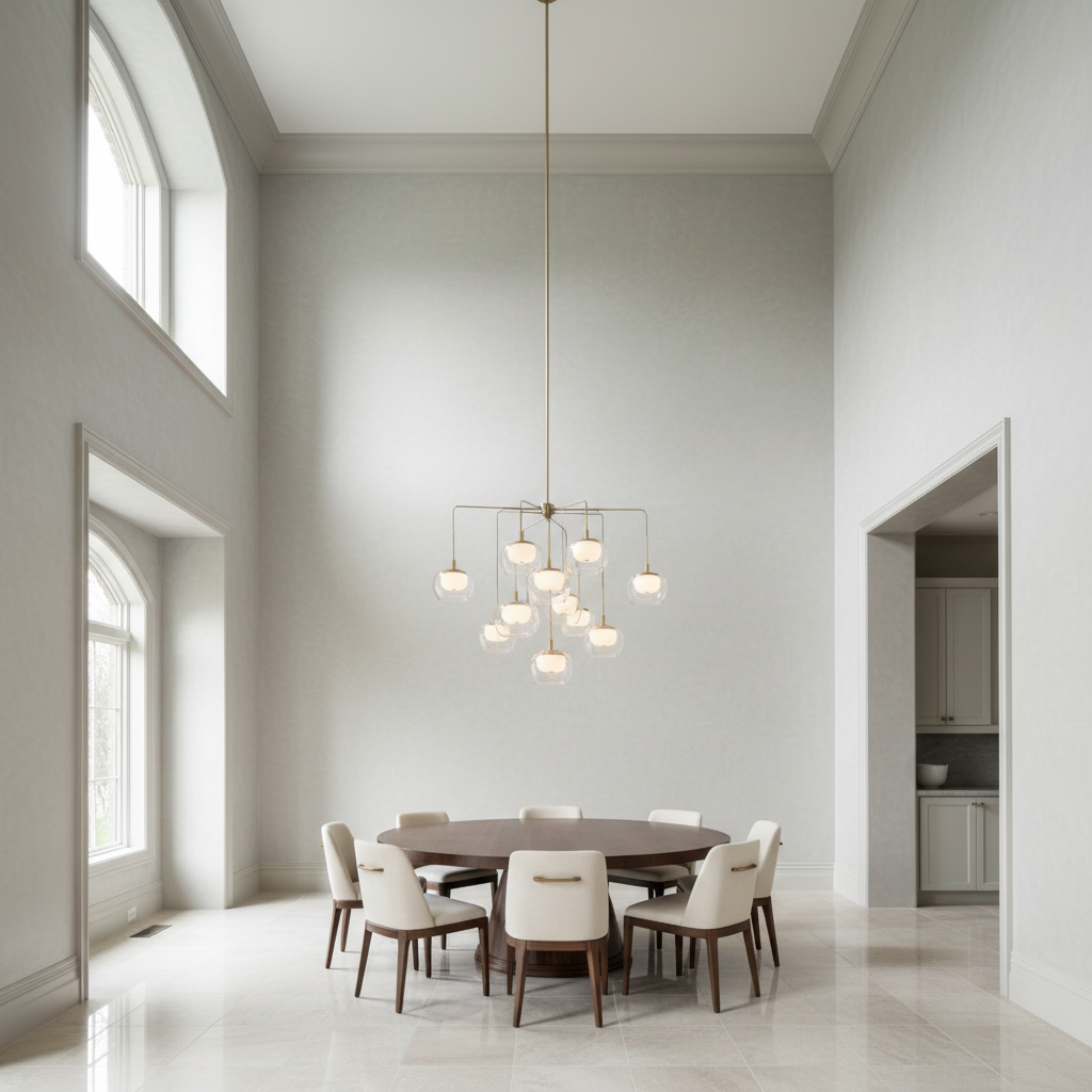 Riviko Aura Cascade Round LED Chandelier - Background Shot