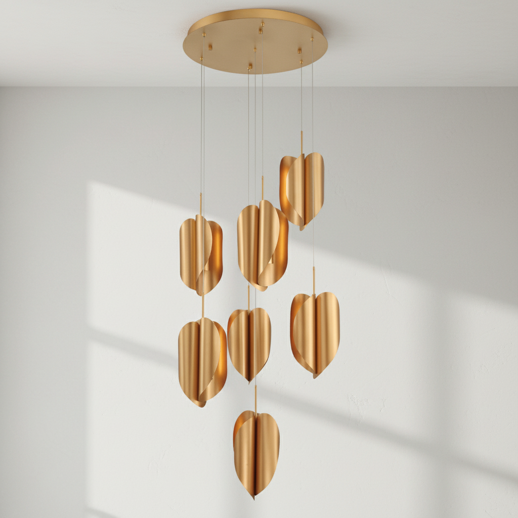 Riviko Aura Petal Round LED Chandelier - Background Shot
