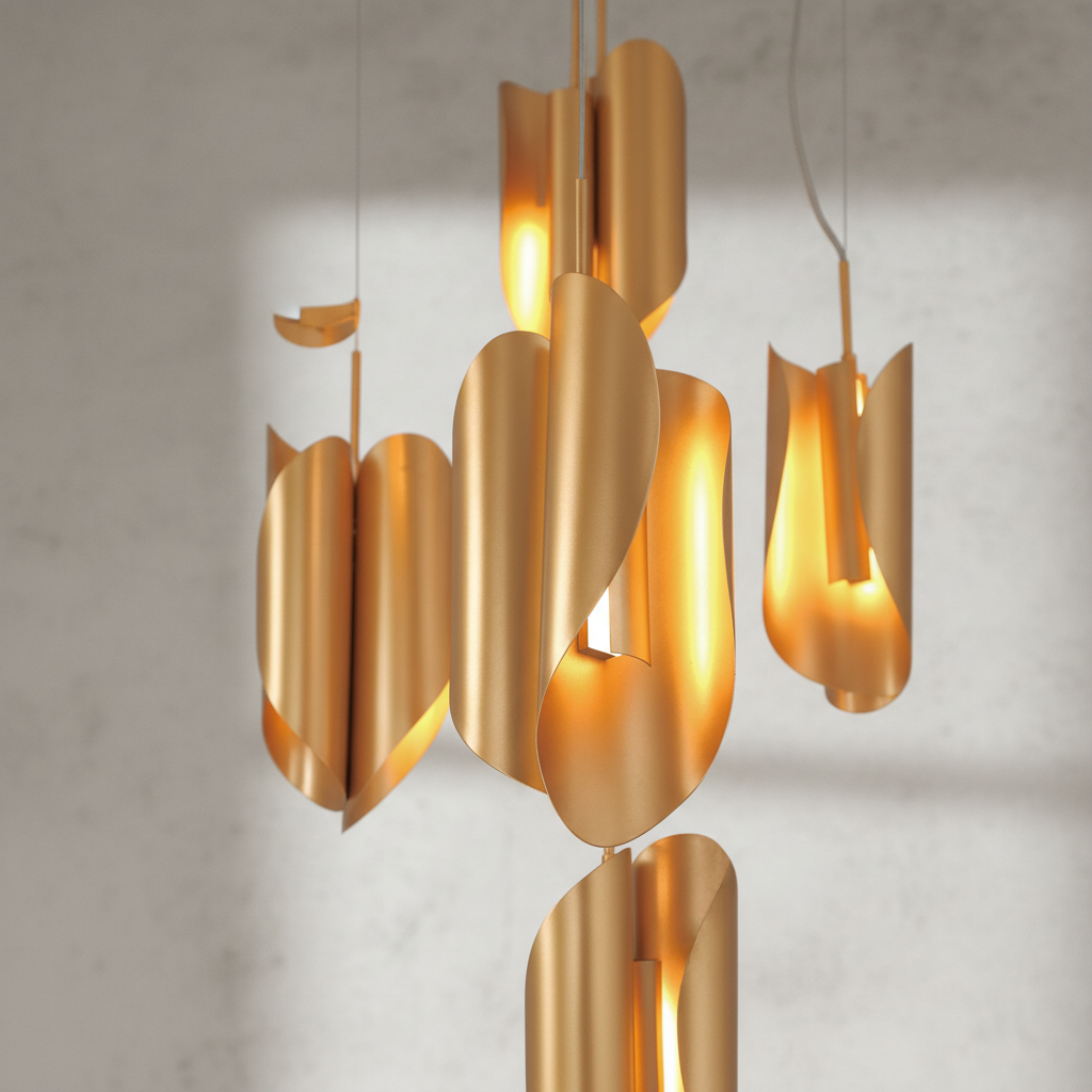 Riviko Aura Petal Round LED Chandelier - Background Shot