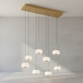 Riviko Nimbus Cascade 8-Light Rectangular LED Chandelier - Background Shot
