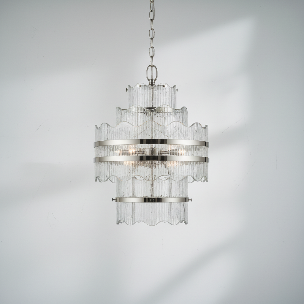 Riviko Aura Stream 5-Light Linear LED Chandelier - Background Shot
