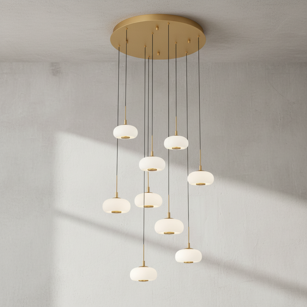 Riviko Celestial Orb 9-Light Round LED Chandelier - Background Shot