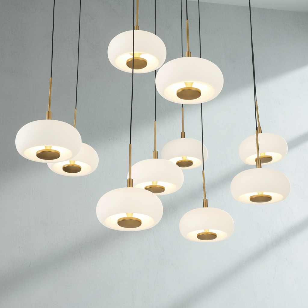 Riviko Celestial Orb 9-Light Round LED Chandelier - Background Shot