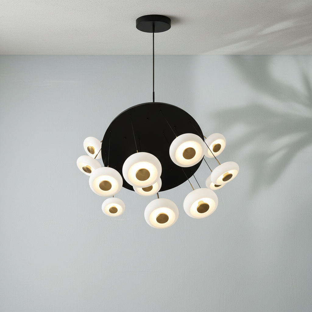 Riviko Celestial Orb 9-Light Round LED Chandelier - Background Shot