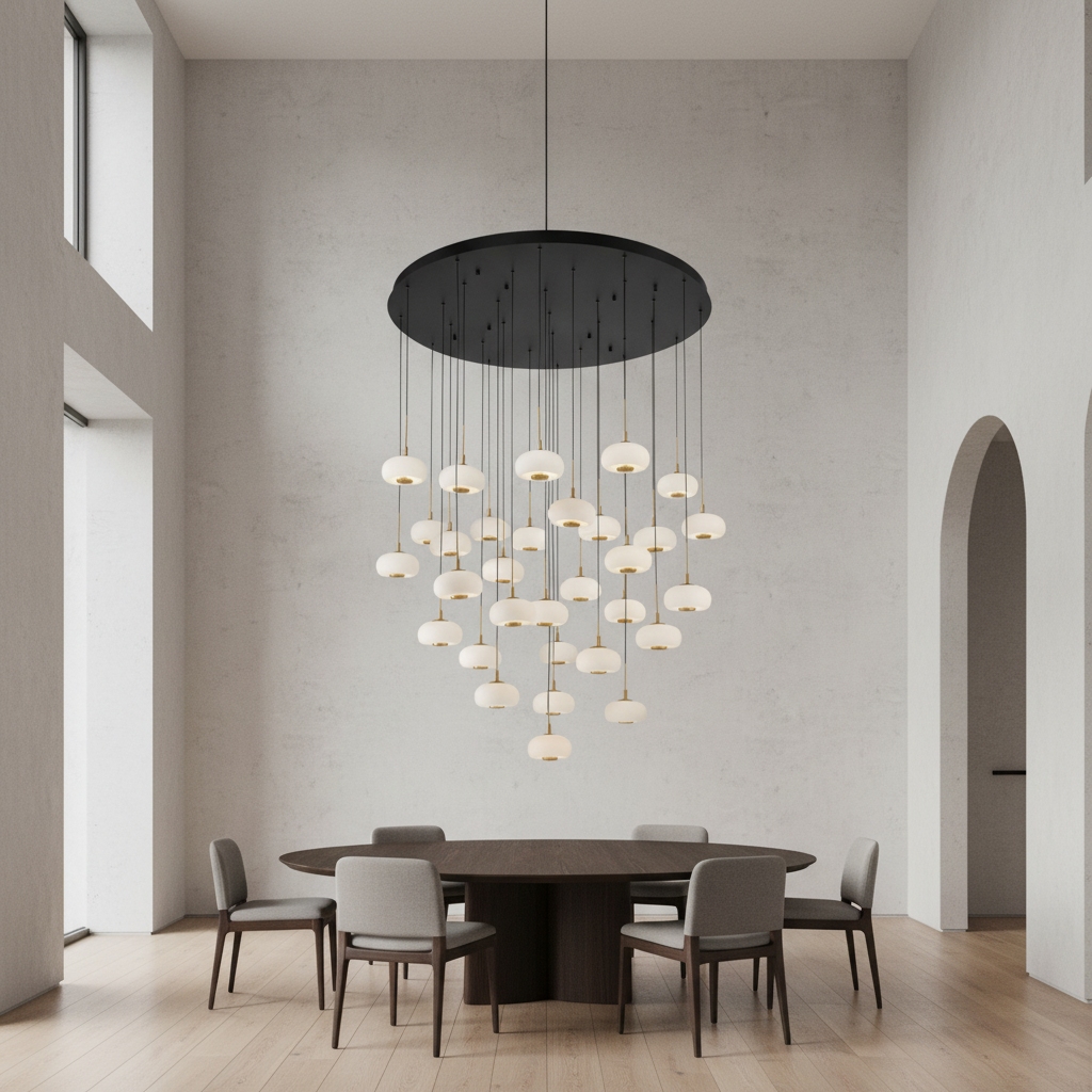 Riviko Celestial Orb 31-Light Round LED Chandelier - Background Shot