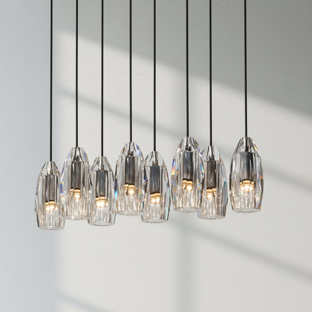 Riviko Veridian Linear Chandelier - Background Shot