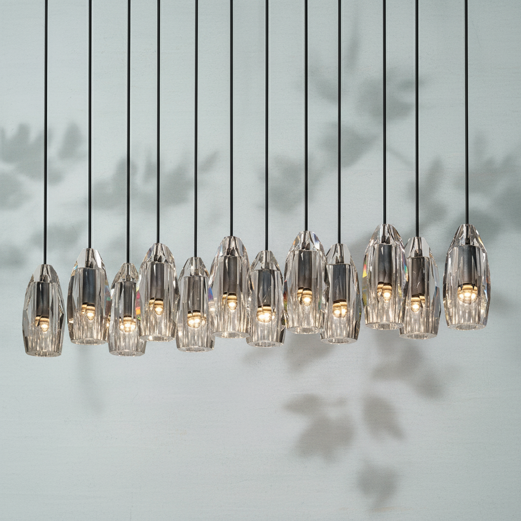 Riviko Veridian Linear Chandelier - Background Shot