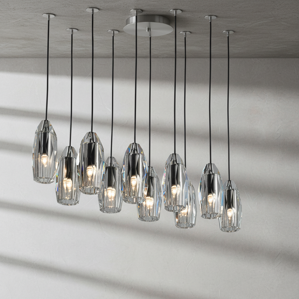 Riviko Veridian Linear Chandelier - Background Shot