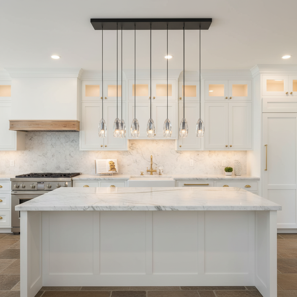 Riviko Veridian Linear Chandelier - upscale American kitchen