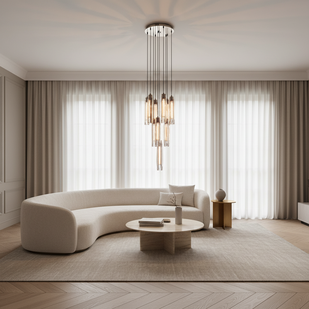 Riviko Aura Grandeur 10-Light Round Chandelier - sophisticated American living room