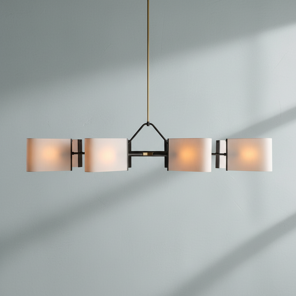 Riviko Aura Linear Brass Chandelier - Background Shot