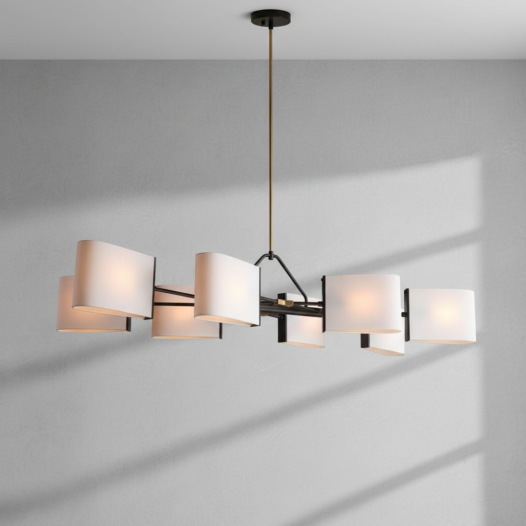 Riviko Aura Linear Brass Chandelier - Background Shot