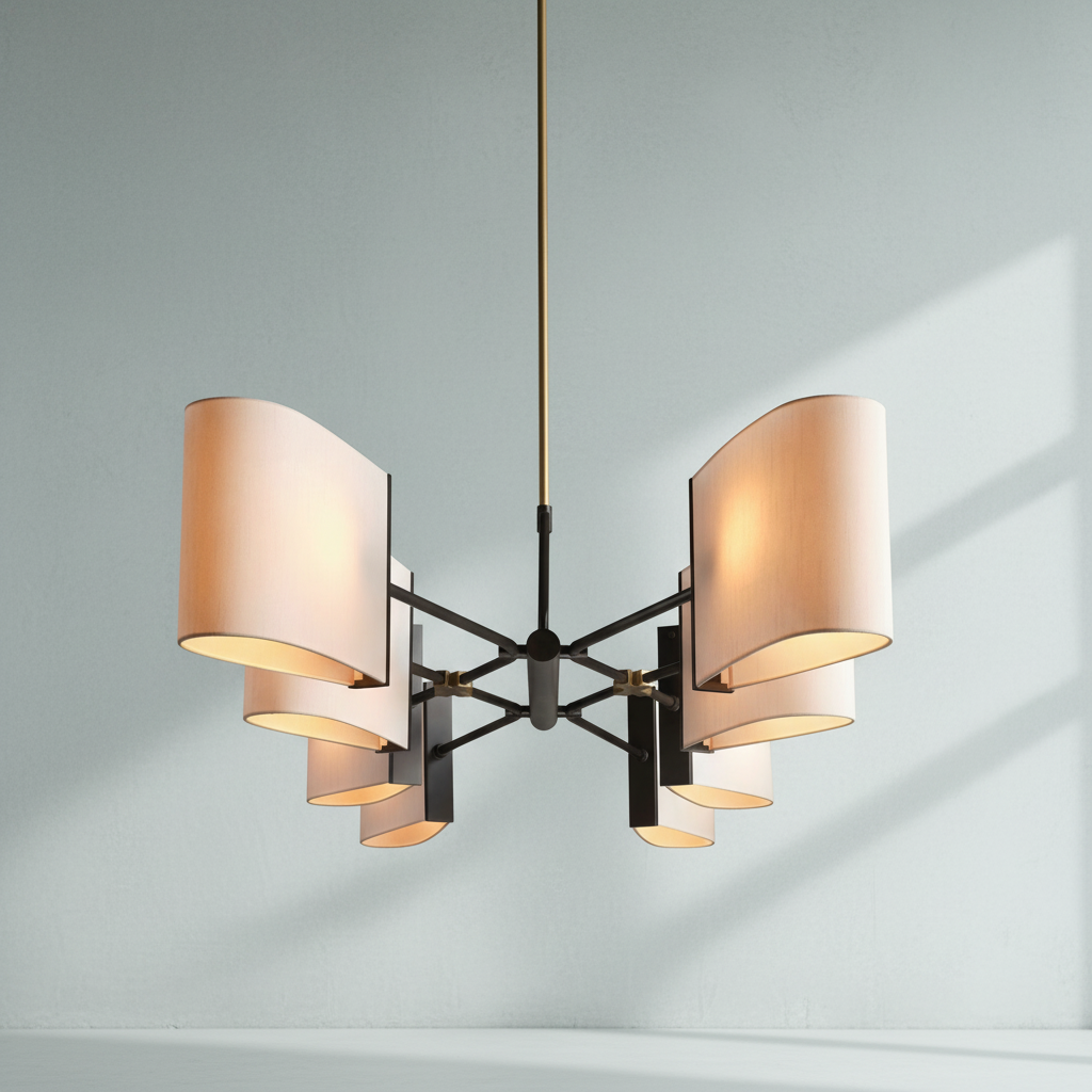 Riviko Aura Linear Brass Chandelier - Background Shot