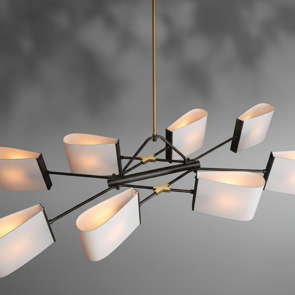 Riviko Aura Linear Brass Chandelier - Background Shot