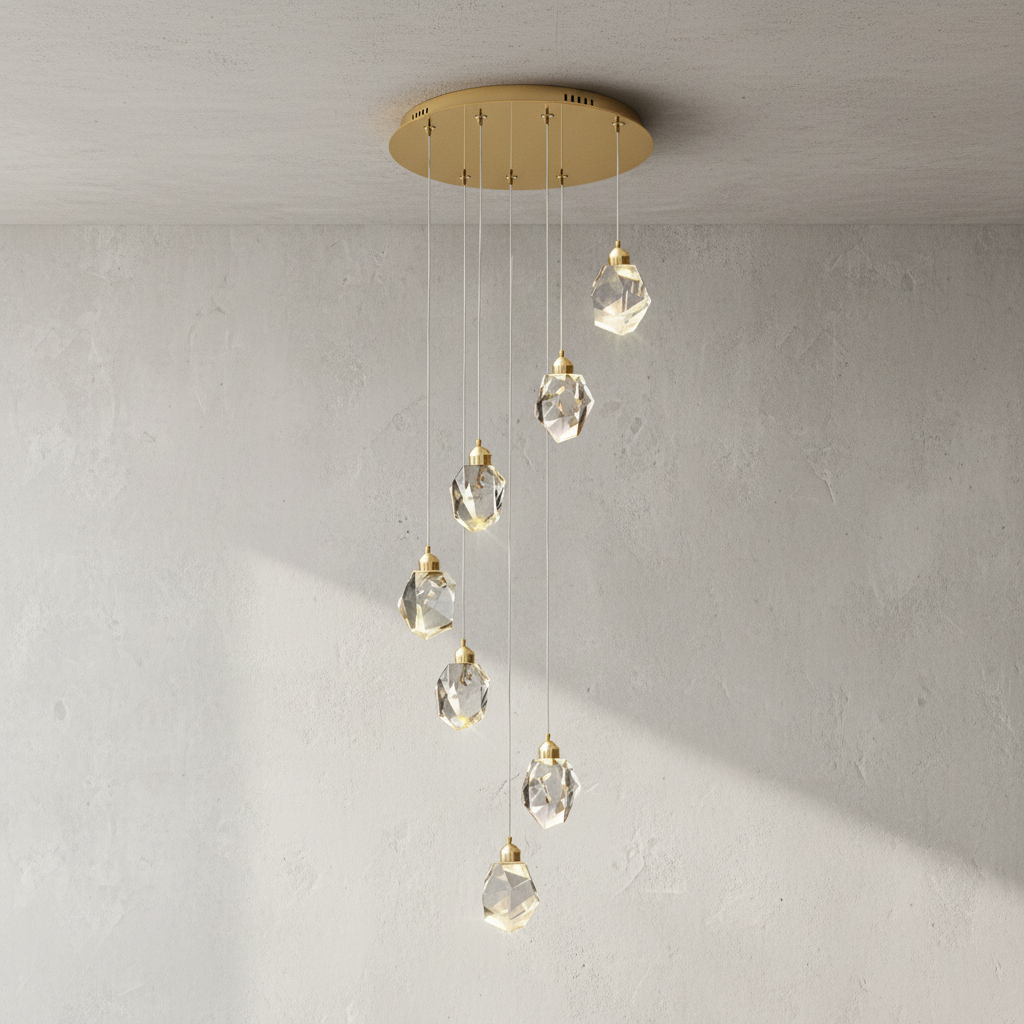 Riviko Radiant Cascade Crystal Chandelier - Background Shot
