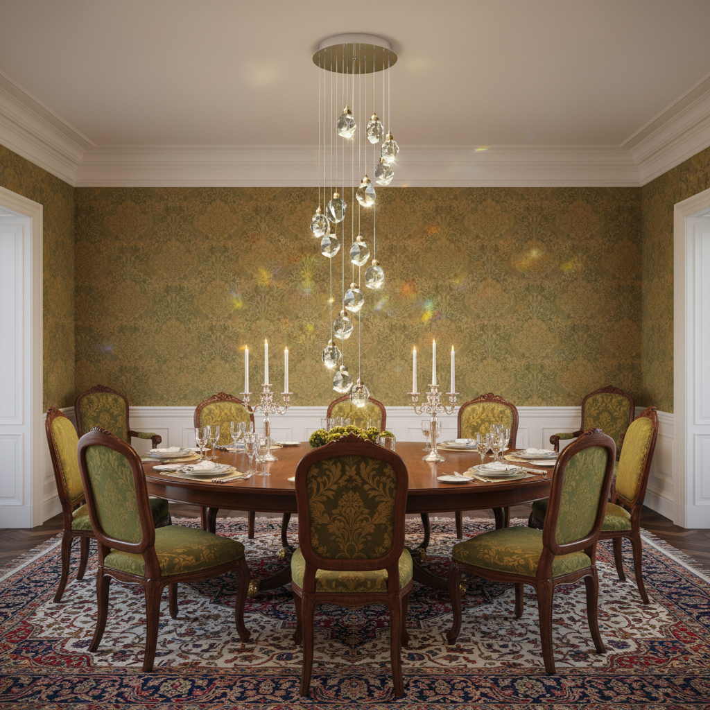 Riviko Radiant Cascade Crystal Chandelier - formal American dining room