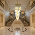 Riviko Luma Flora Stairs Chandelier - grand American foyer with two-story ceiling