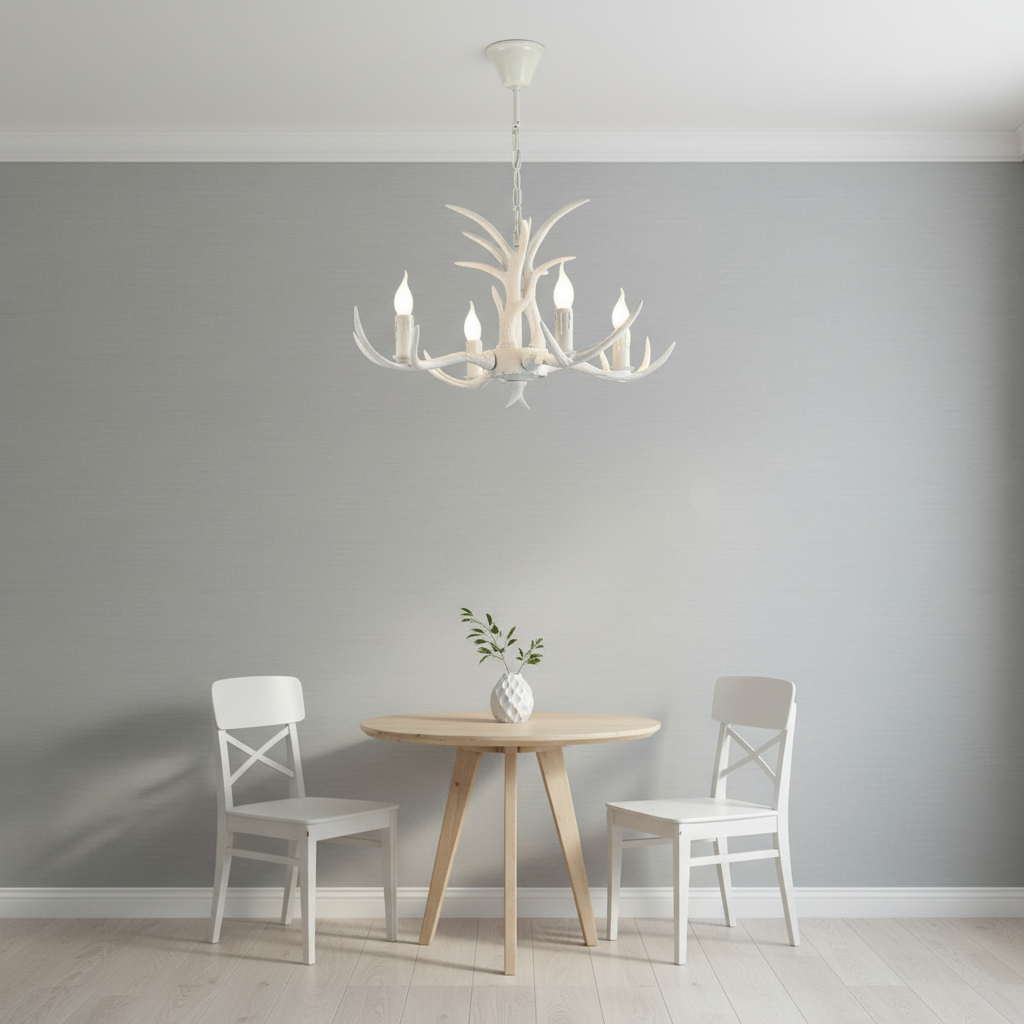Riviko Rustic Antler Candelabra Chandelier - Background Shot