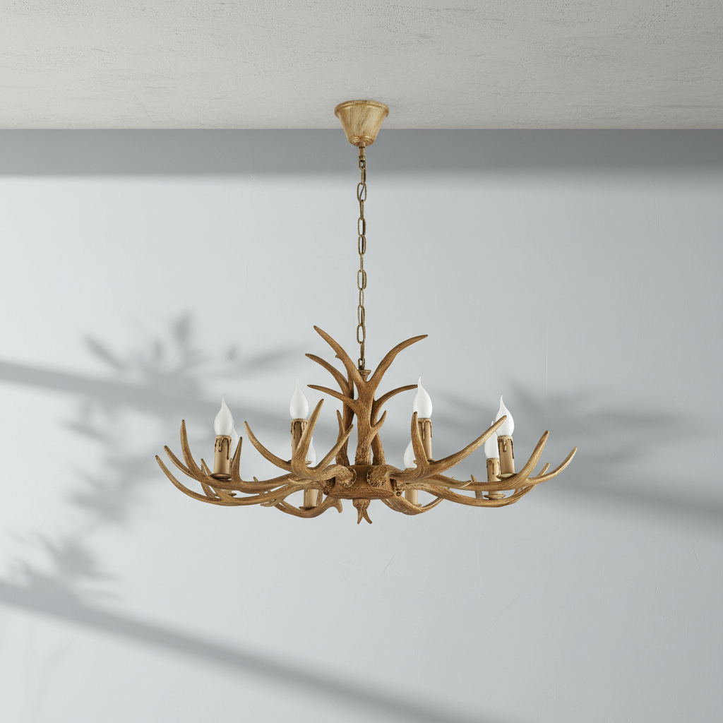 Riviko Rustic Antler Candelabra Chandelier - Background Shot