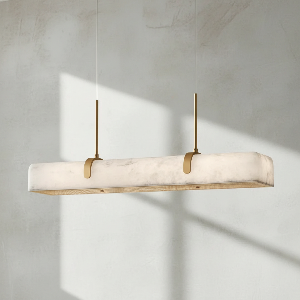 Riviko Alabaster Aura Linear Chandelier - Background Shot