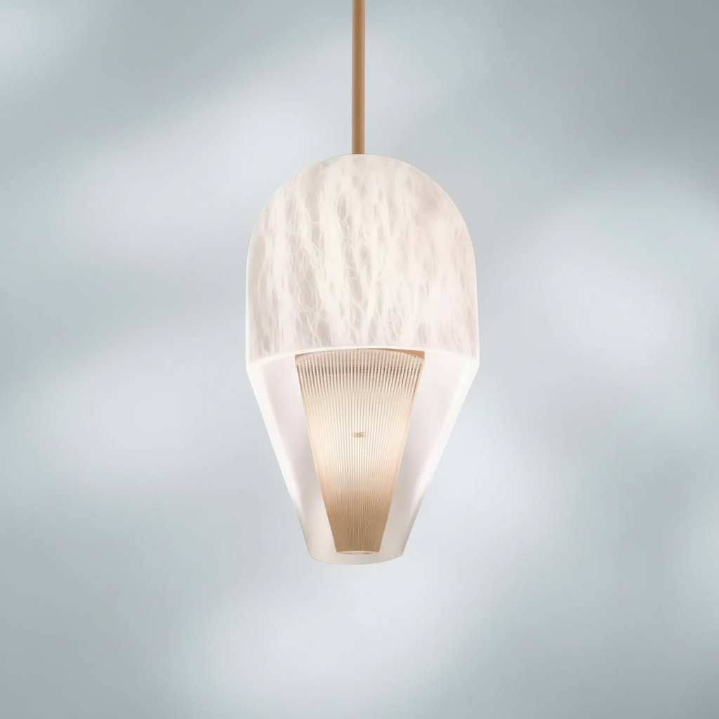 Riviko Alabaster Aura Linear Chandelier - Background Shot