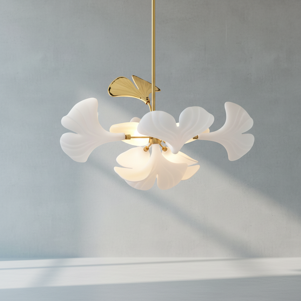 Riviko Ginkgo Bloom Linear Chandelier - Background Shot