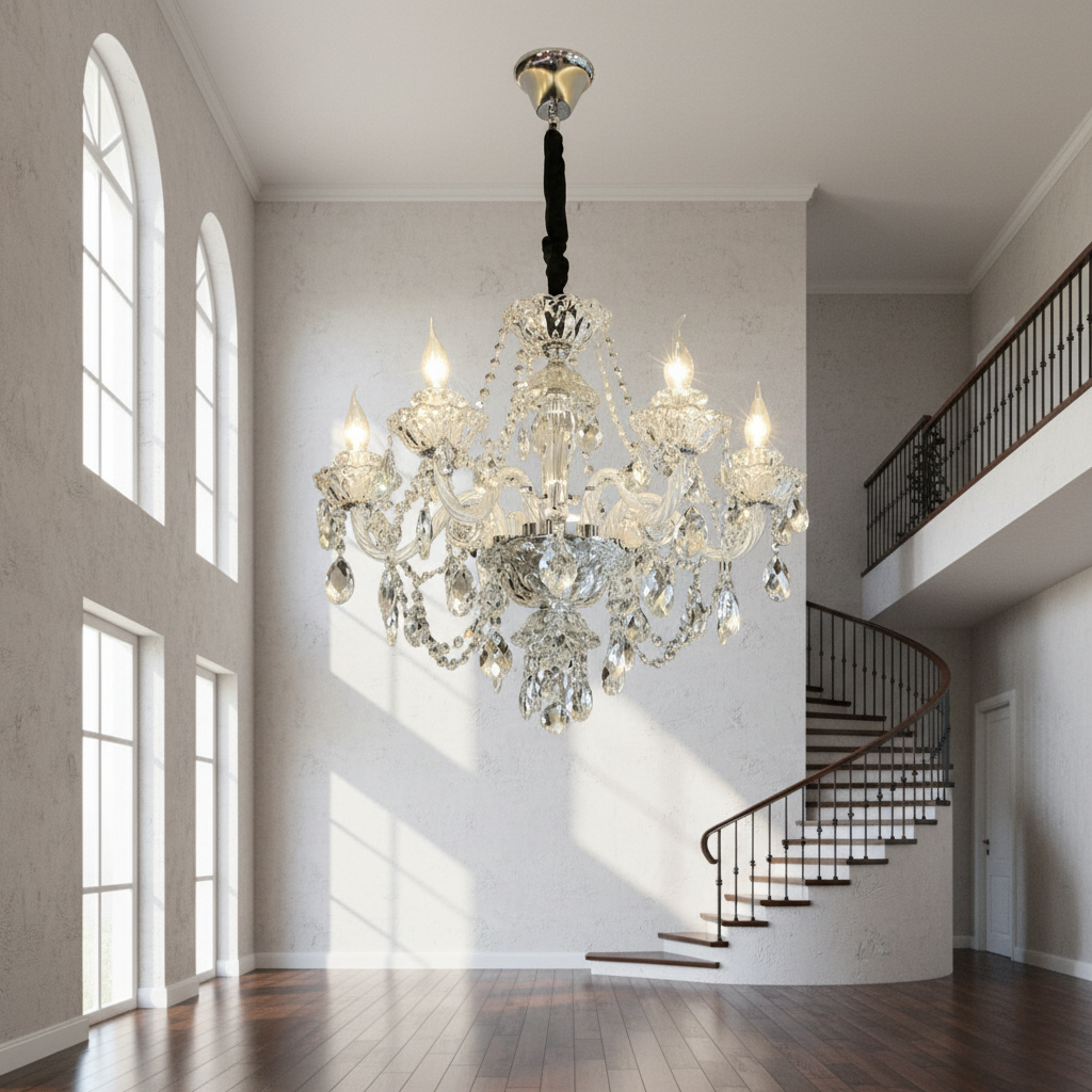 Riviko Heirloom Crystal Candle Chandelier - Background Shot