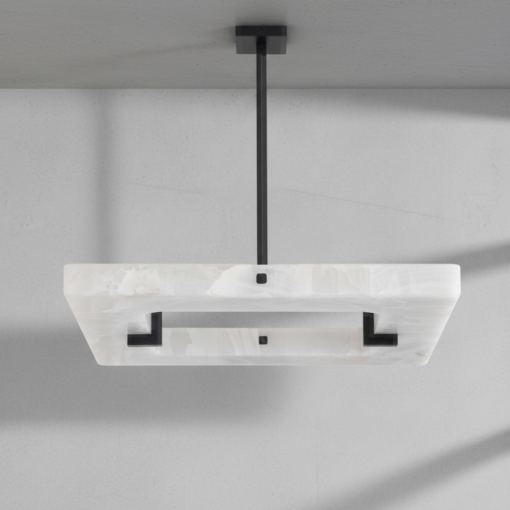 Riviko Alabaster Square Radiance Chandelier - Background Shot